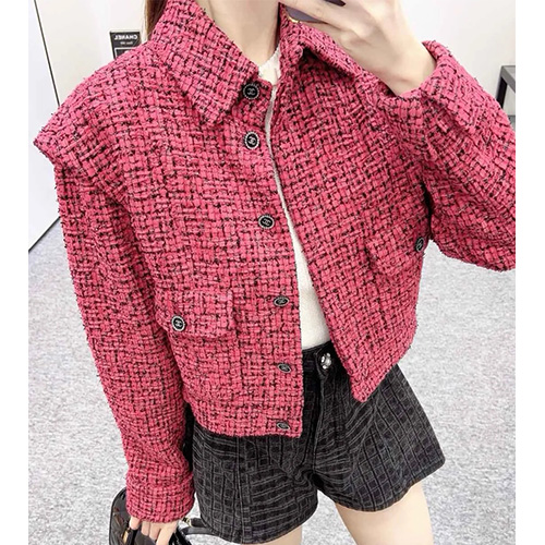 [홍콩명품.CHANEL] 샤넬 25SS 로고 여성 카라 트위드 자켓 (레드), BM19546, PG, 홍콩명품의류,구매대행,온라인명품