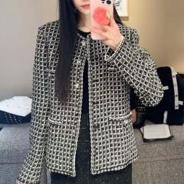 [홍콩명품.CHANEL] 샤넬 25SS 로고 여성 라운드넥 트위드 자켓 (블랙), BM19553, PG, 홍콩명품의류,구매대행,온라인명품