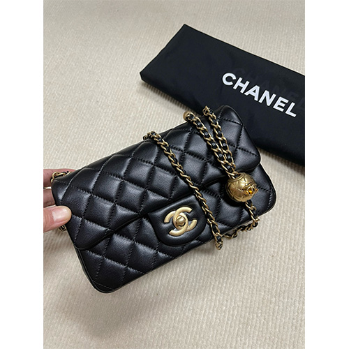 [홍콩명품.CHANEL] 샤넬 25SS 로고 23K 퀄팅 레더 가죽 미니 크로스백 (블랙-금장), BGM4669, BC, 홍콩명품가방,명품쇼핑몰,크로스백,핸드백,구매대행