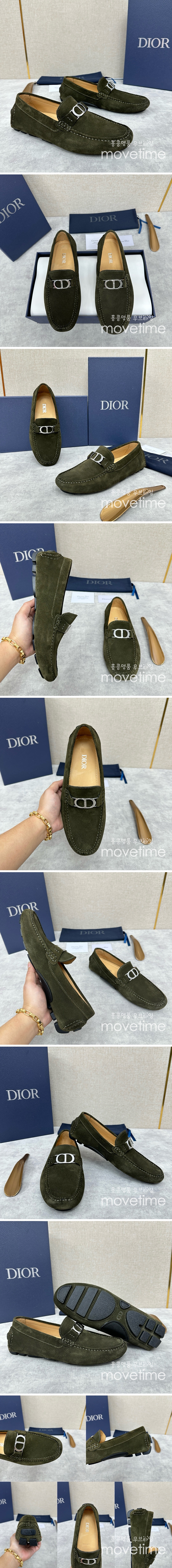 [홍콩명품,Christian Dior] 디올 25SS 로고 레더 가죽 구두 로퍼 (카키), SE4679, ALW, 명품스니커즈,운동화,구두,로퍼,하이탑,신발