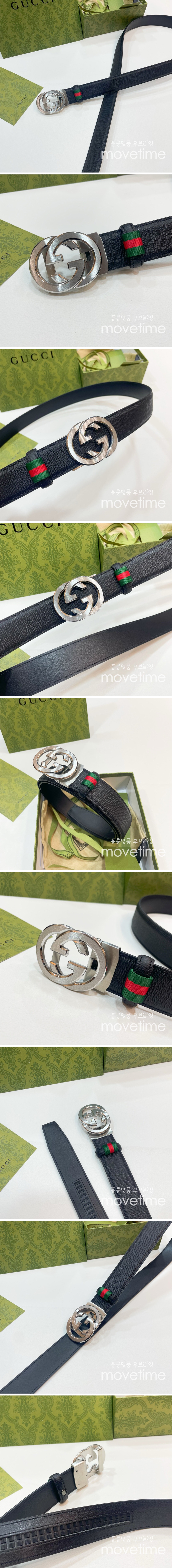 [홍콩명품.Gucci] 구찌 25SS 로고 레더 가죽 자동 벨트 (블랙-은장), 3.5cm, BT1396, BRB, 명품레플리카,인터넷쇼핑몰,남자명품,해외직구