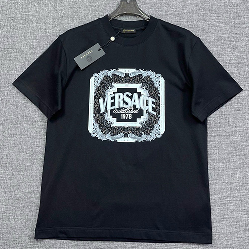 [홍콩명품.VERSACE] 베르사체 25SS 로고 자수 반팔 티셔츠 (2컬러), BM19779, JQ, 홍콩명품의류,구매대행,온라인명품