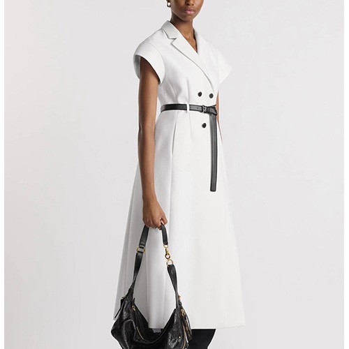 [홍콩명품,Christian Dior] 디올 25SS 로고 여성 벨티드 슬리브리스 롱 원피스 (화이트), BM19842, 13C, 홍콩명품의류,구매대행,온라인명품
