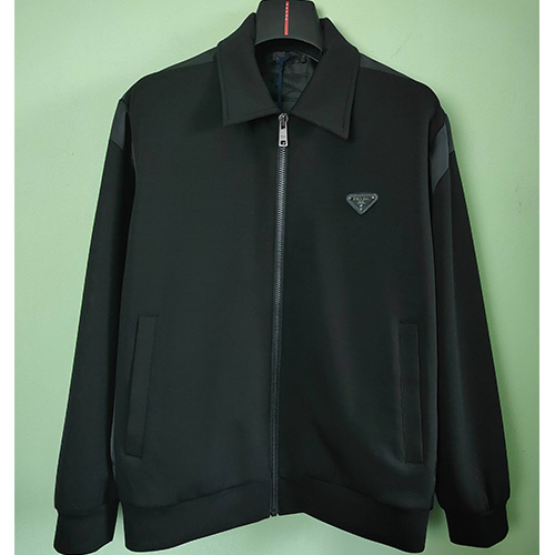 [홍콩명품,PRADA] 프라다 25SS 삼각로고 카라 봄버 자켓 (블랙), BM19885, JL, 홍콩명품의류,구매대행,온라인명품