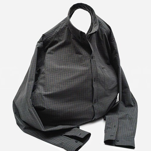 [홍콩명품.BALENCIAGA] 발렌시아가 25SS 로고 자수 프리사이즈 체크 패턴 남방 셔츠 (블루), BM19928, KK, 홍콩명품의류,구매대행,온라인명품