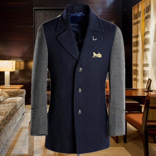 [홍콩명품.Hermes] 에르메스 25SS 로고 캐시미어 코트 울 자켓 (네이비), BM19933, 홍콩명품의류,구매대행,온라인명품