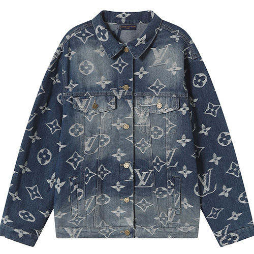 [홍콩명품.LOUIS VUITTON] 루이비통 25SS 로고 모노그램 카라 데님 자켓, BM19946, S1F, 홍콩명품의류,구매대행,온라인명품