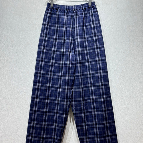 [홍콩명품.BALENCIAGA] 발렌시아가 25SS 로고 체크패턴 오버핏 팬츠 바지 (블루), BM20151, KB, 홍콩명품의류,구매대행,온라인명품
