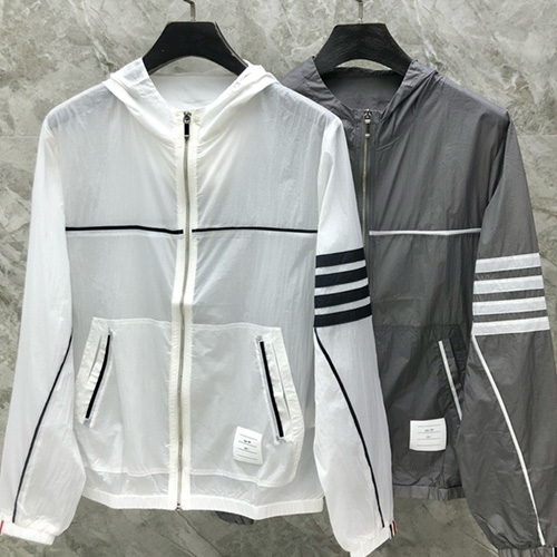 [홍콩명품.THOME BROWNE] 톰브라운 25SS 로고 4바 후드 집업 바람막이 자켓 (2컬러), BM20192, TB1, 홍콩명품의류,구매대행,온라인명품