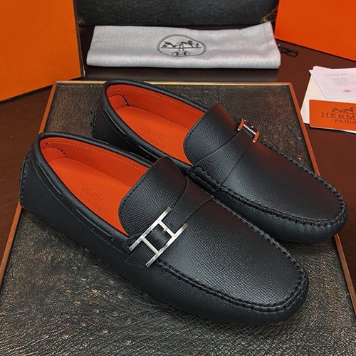 [홍콩명품.Hermes] 에르메스 25SS 로고 레더 가죽 구두 로퍼 (블랙), SE4703, S1, 명품스니커즈,운동화,구두,로퍼,하이탑,신발