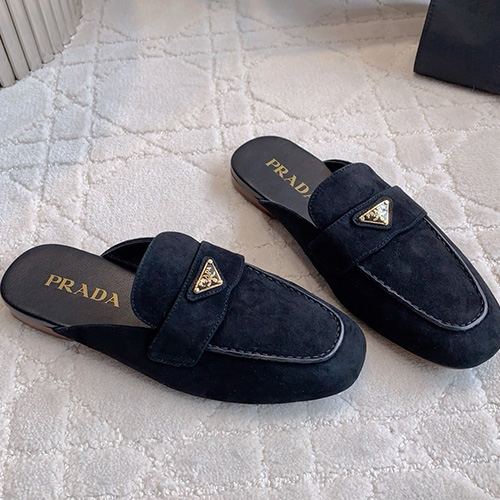 [홍콩명품,PRADA] 프라다 25SS 삼각로고 여성 레더 가죽 슬리퍼 뮬 (2컬러), SE4733, ALW, 명품스니커즈,운동화,구두,로퍼,하이탑,신발