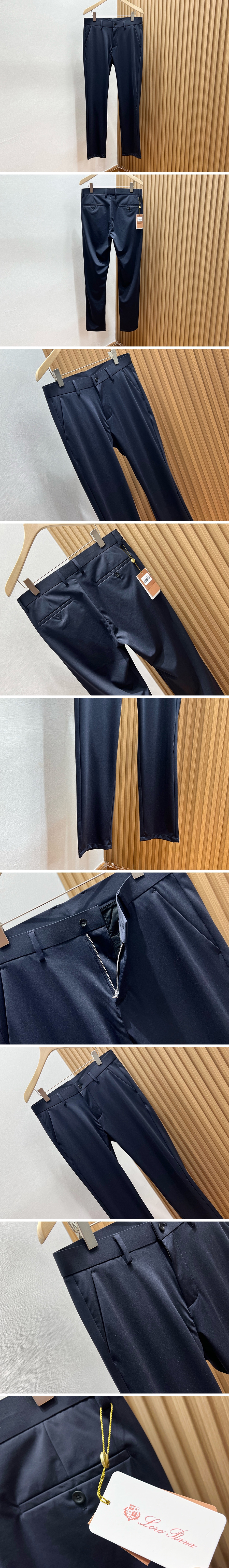 [홍콩명품.Loro Piana] 로로피아나 25SS 로고 면 팬츠 바지 (네이비), BM20472, B&G, 홍콩명품의류,구매대행,온라인명품