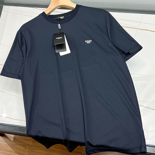 [홍콩명품,FENDI] 펜디 25SS 로고 자수 반팔 티셔츠 (네이비), BM20482, B&G, 홍콩명품의류,구매대행,온라인명품
