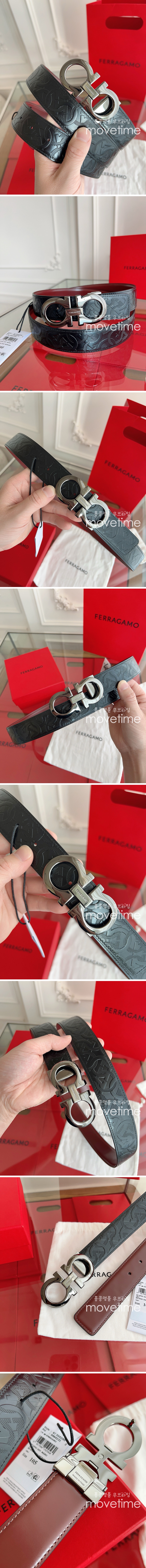 [홍콩명품.FERRAGAMO] 페레가모 25SS 로고 간치니 패턴 레더 가죽 벨트 (블랙-은장), BT1427, JX, 명품레플리카,인터넷쇼핑몰,남자명품,해외직구