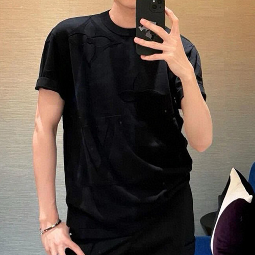 [홍콩명품.LOUIS VUITTON] 루이비통 25SS 로고 모노그램 반팔 티셔츠 (블랙), BM20541, JL, 홍콩명품의류,구매대행,온라인명품