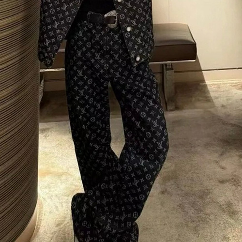 [홍콩명품.LOUIS VUITTON] 루이비통 25SS 로고 모노그램 오버핏 데님 팬츠 진 청바지 (블랙), BM20562, JL, 홍콩명품의류,구매대행,온라인명품