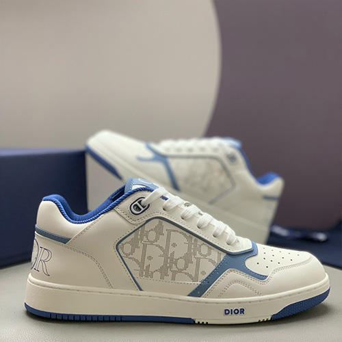 [홍콩명품,Christian Dior] 디올 25SS 로고 오블리크 B27 스니커즈 운동화 (화이트-스카이블루), SE4777, PMD, 명품스니커즈,운동화,구두,로퍼,하이탑,신발