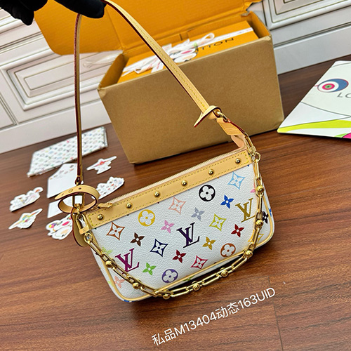 [홍콩명품.LOUIS VUITTON] 루이비통 25SS 로고 모노그램 x 무라카미 타카시 포쉐트 악세수아 멀티컬러 블랑 M13404 (화이트), BGM4694, BDA, 홍콩명품가방,명품쇼핑몰,크로스백,핸드백,구매대행