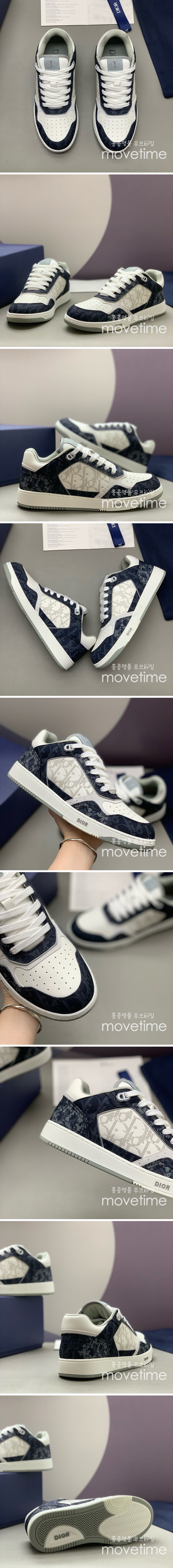 [홍콩명품,Christian Dior] 디올 25SS 로고 남여 오블리크 로우탑 스니커즈 운동화 (화이트-블루), SE4907, PMD, 명품스니커즈,운동화,구두,로퍼,하이탑,신발