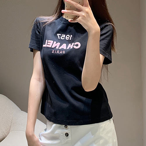 [홍콩명품.CHANEL] 샤넬 25SS 로고 자수 여성 반팔 티셔츠 (3컬러), BM20776, TBG, 홍콩명품의류,구매대행,온라인명품