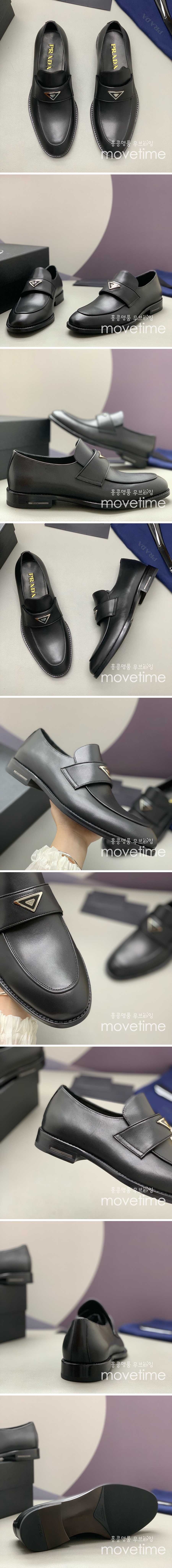 [홍콩명품,PRADA] 프라다 25SS 삼각로고 레더 가죽 로퍼 구두 (블랙), SE4929, PMD, 명품스니커즈,운동화,구두,로퍼,하이탑,신발