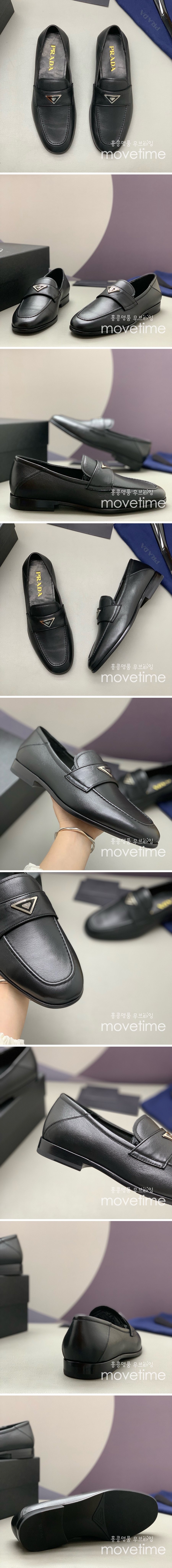 [홍콩명품,PRADA] 프라다 25SS 삼각로고 레더 가죽 구두 로퍼 (블랙), SE4930, PMD, 명품스니커즈,운동화,구두,로퍼,하이탑,신발