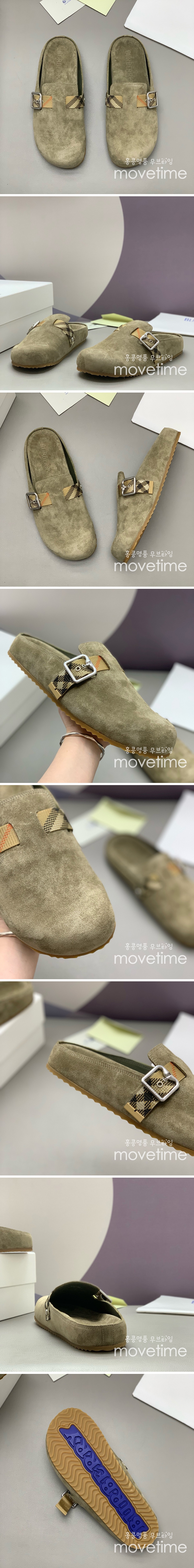 [홍콩명품.Burberry] 버버리 25SS 로고 레더 가죽 바겐스탁 슬리퍼 (베이지), SE4942, PMD, 명품스니커즈,운동화,구두,로퍼,하이탑,신발