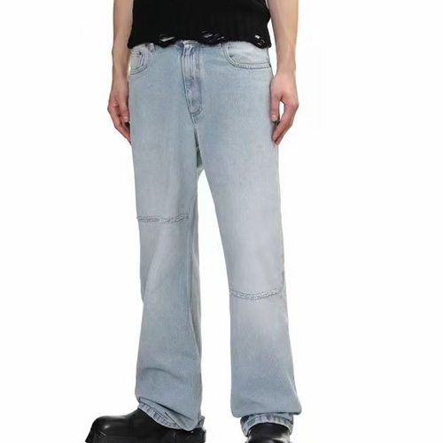 [명품레플리카.Maison Margiela] 메종마르지엘라 25SS 로고 오버핏 데님 팬츠 진 청바지 (연청), BM20851, X2, 홍콩명품의류,구매대행,온라인명품