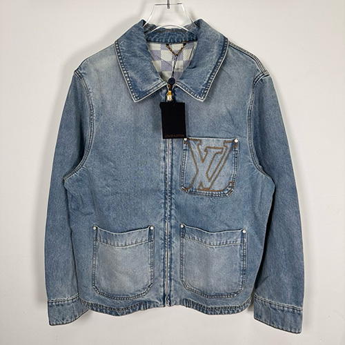 [홍콩명품.LOUIS VUITTON] 루이비통 25SS 로고 카라 데님 자켓 (블랙), BM20984, JU, 홍콩명품의류,구매대행,온라인명품