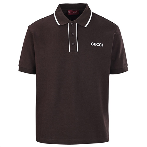 [홍콩명품.Gucci] 구찌 25SS 로고 카라 폴로 반팔 티셔츠 (브라운), BM20988, JU, 홍콩명품의류,구매대행,온라인명품