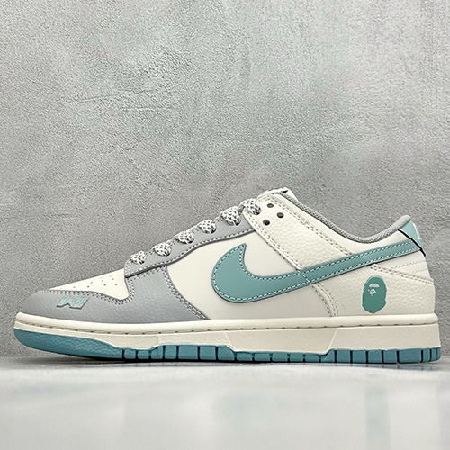 [홍콩명품.NIKE] 나이키 25SS 로고 남여 SB DUNK BAPE 콜라보 로우탑 스니커즈 운동화 (화이트-그레이-스카이블루), SE5035, S3, 명품스니커즈,운동화,구두,로퍼,하이탑,신발