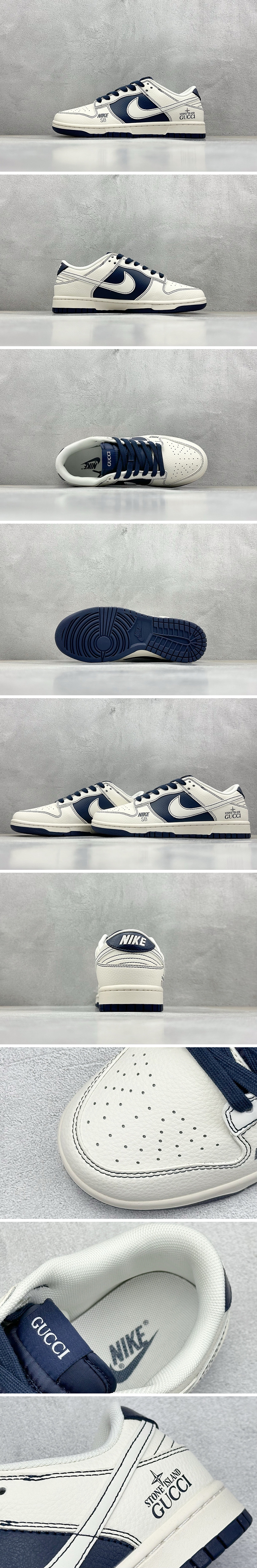 [홍콩명품.NIKE] 나이키 25SS 로고 남여 에어 조던 AJ1 로우탑 스니커즈 운동화 (화이트-네이비), SE5040, S3, 명품스니커즈,운동화,구두,로퍼,하이탑,신발