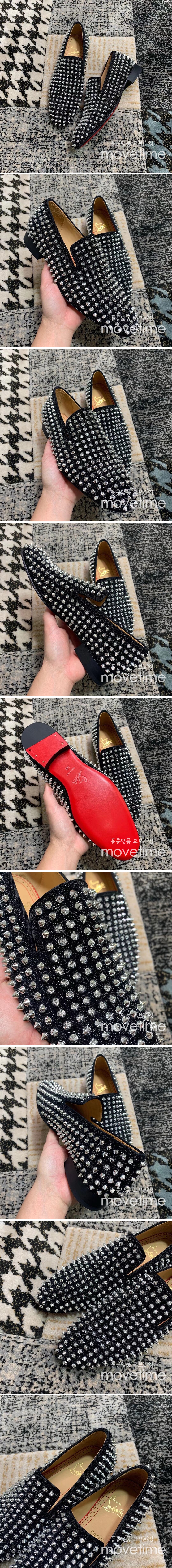 [홍콩명품.Christian Louboutin] 크리스챤루부탱 25SS 로고 레더 가죽 로퍼 구두 (블랙-실버 장식), SE5064, S3, 명품스니커즈,운동화,구두,로퍼,하이탑,신발