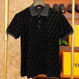 [홍콩명품,FENDI] 펜디 25SS 로고 FF패턴 카라 폴로 반팔 티셔츠 (블랙), BM21059, S1F, 홍콩명품의류,구매대행,온라인명품