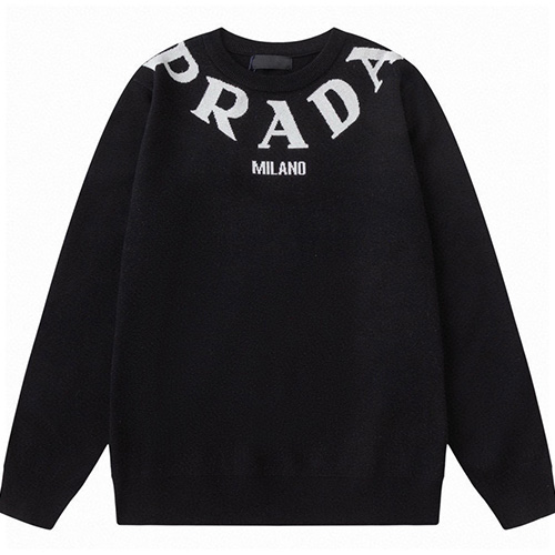 [홍콩명품,PRADA] 프라다 25SS 로고 니트 스웨터 (블랙), BM21082, S1F, 홍콩명품의류,구매대행,온라인명품