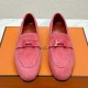 [홍콩명품.Hermes] 에르메스 25SS 로고 여성 레더 가죽 구두 로퍼 (핑크), SE5081, H3, 명품스니커즈,운동화,구두,로퍼,하이탑,신발