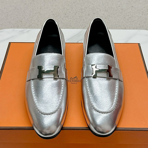 [홍콩명품.Hermes] 에르메스 25SS 로고 여성 레더 가죽 구두 로퍼 (실버), SE5090, H3, 명품스니커즈,운동화,구두,로퍼,하이탑,신발