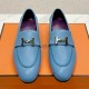 [홍콩명품.Hermes] 에르메스 25SS 로고 여성 레더 가죽 구두 로퍼 (블루), SE5091, H3, 명품스니커즈,운동화,구두,로퍼,하이탑,신발