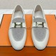 [홍콩명품.Hermes] 에르메스 25SS 로고 여성 레더 가죽 구두 로퍼 (화이트-그레이), SE5093, H3, 명품스니커즈,운동화,구두,로퍼,하이탑,신발