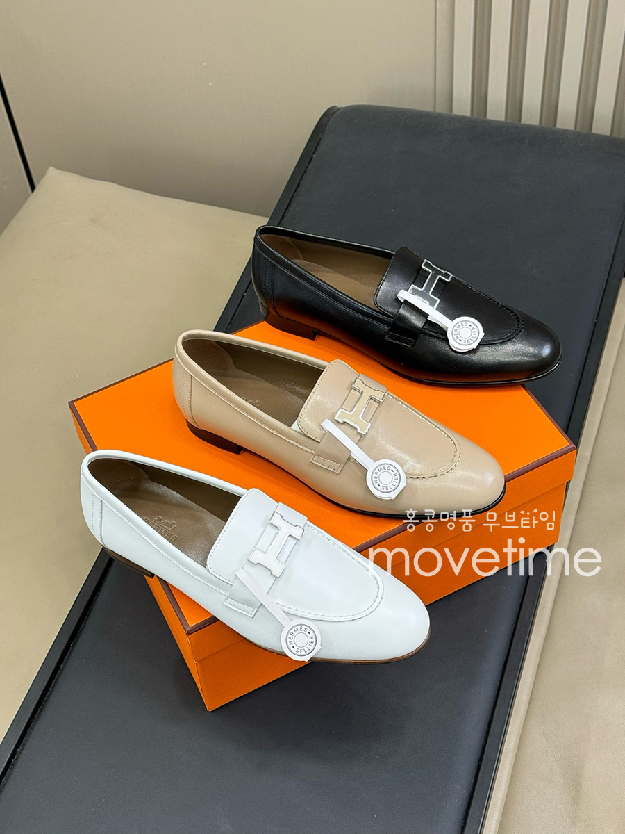 [홍콩명품.Hermes] 에르메스 25SS 로고 여성 레더 가죽 구두 로퍼 (3컬러), SE5165, GHS, 명품스니커즈,운동화,구두,로퍼,하이탑,신발