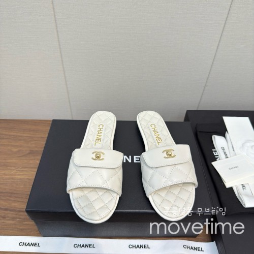 [홍콩명품.CHANEL] 샤넬 25SS 로고 여성 레더 가죽 슬리퍼 (3컬러), SE5171, GHS, 명품스니커즈,운동화,구두,로퍼,하이탑,신발