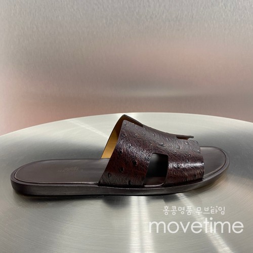 [홍콩명품.Hermes] 에르메스 25SS 로고 이즈미르 레더 가죽 슬리퍼 (브라운), SE5214, GHS, 명품스니커즈,운동화,구두,로퍼,하이탑,신발