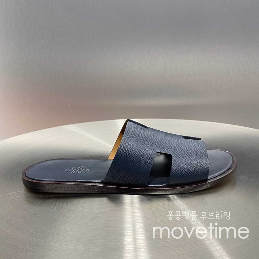 [홍콩명품.Hermes] 에르메스 25SS 로고 이즈미르 레더 가죽 슬리퍼 (네이비), SE5218, GHS, 명품스니커즈,운동화,구두,로퍼,하이탑,신발
