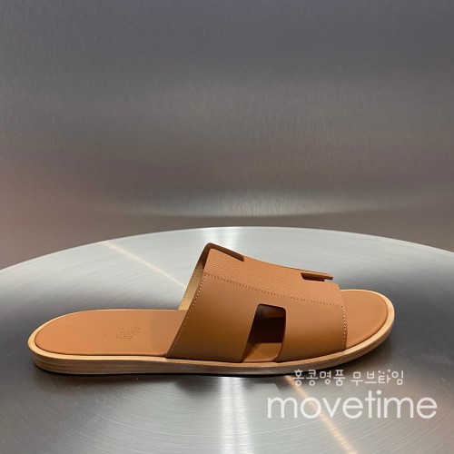 [홍콩명품.Hermes] 에르메스 25SS 로고 이즈미르 레더 가죽 슬리퍼 (브라운), SE5222, GHS, 명품스니커즈,운동화,구두,로퍼,하이탑,신발