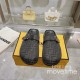 [홍콩명품,FENDI] 펜디 25SS 로고 남여 FF패턴 레더 가죽 샌들 슬리퍼 (블랙), SE5276, GHS, 명품스니커즈,운동화,구두,로퍼,하이탑,신발