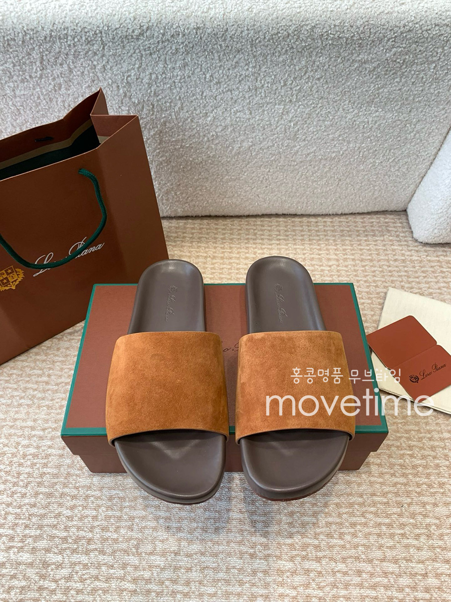 [홍콩명품.Loro Piana] 로로피아나 25SS 로고 남여 레더 가죽 샌들 슬리퍼 (브라운), SE5288, GHS, 명품스니커즈,운동화,구두,로퍼,하이탑,신발