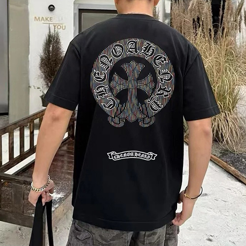 [명품레플리카.Chrome Hearts] 크롬하츠 25SS 로고 그래픽 자수 반팔 티셔츠 (2컬러), BM21186, KB, 홍콩명품의류,구매대행,온라인명품