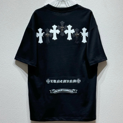 [명품레플리카.Chrome Hearts] 크롬하츠 25SS 로고 레더 크로스 반팔 티셔츠 (2컬러), BM21192, KB, 홍콩명품의류,구매대행,온라인명품