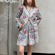 [홍콩명품.LOUIS VUITTON] 루이비통 25SS 로고 여성 플라워 패턴 자켓 + 미니 스커트 상하의 세트 (화이트), BM21338, TBG, 명품레플리카,미러급,온라인쇼핑몰사이트