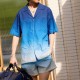 [홍콩명품.Gucci] 구찌 25SS 로고 GG수프림 그라데이션 반팔 남방 셔츠 + 쇼츠 반바지 상하의 세트 (블루), BM21473, JU, 명품레플리카,미러급,온라인쇼핑몰사이트